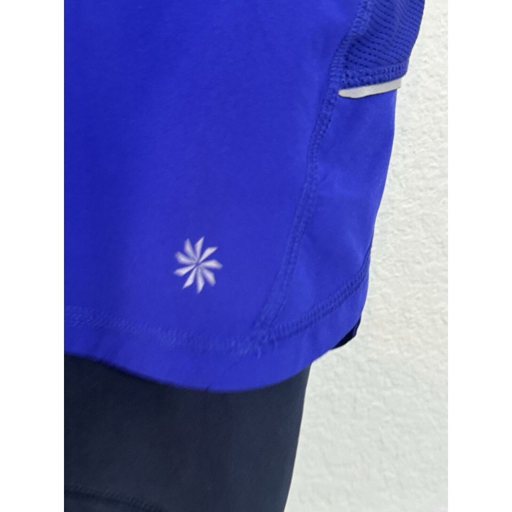ATHLETA Womens Shorts Small Purple Black Pull On Biker Running Lined 2 IN 1 - Picture 2 of 5